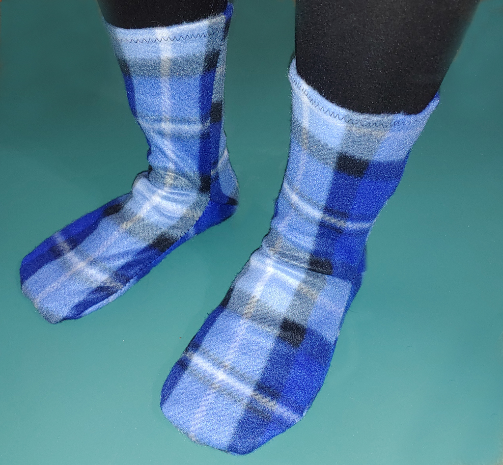 Blue Plaid Toasty Toes