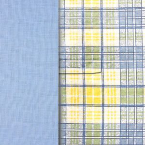 Gouache Blue with Blue Kitchen Plaid