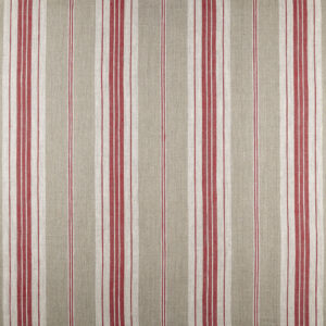 French Ticking Linen - Natural-White-Red