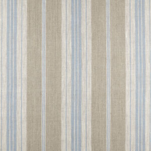 French Ticking Linen - Natural-White-Sky Blue