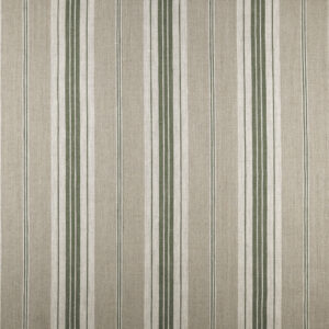French Ticking Linen - Natural-White-Green