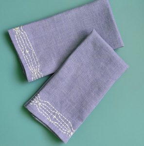 Sashiko Stitched Blue Napkins