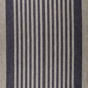 Navy Stripes on Canvas-weight Linen