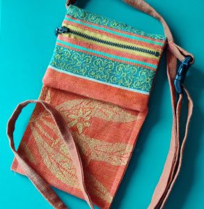 Mandarin Jacquard Linen Cross-body Pouch