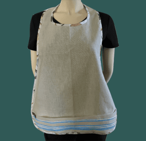 Linen Table Apron with crumb catcher - Natural