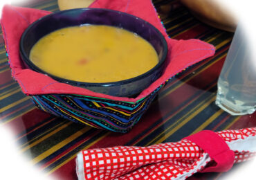 Ginger Carrot soup in Bowl Cozy