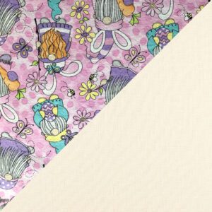 Spring Gnomes on Pales Lilac Linen