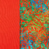 Coral with Batik Jungle Leaves
