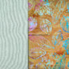 Pale Aqua with Batik Leaves